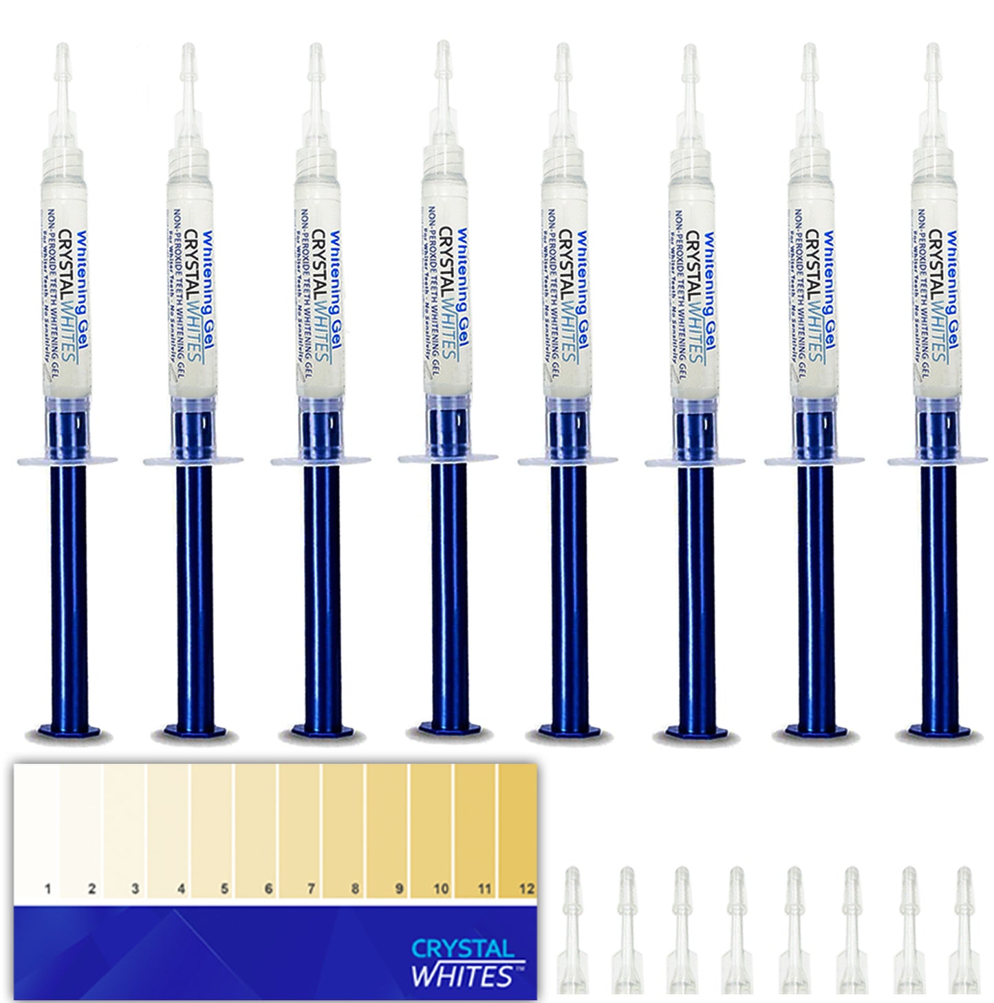 8 Gel Teeth Whitening Kit & 7 Deluxe Strips - Ultimate Kit - Crystal Whites