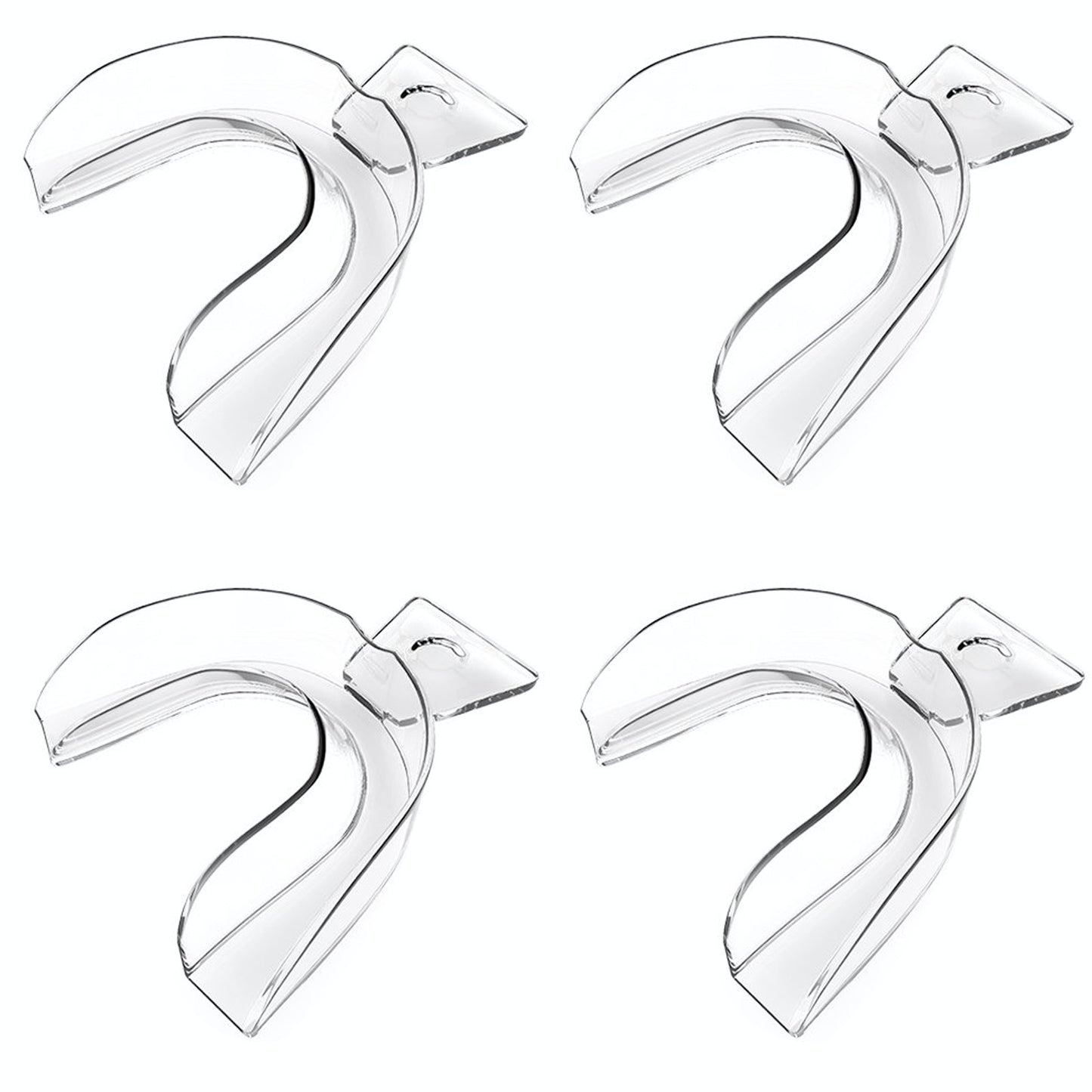 Thermo Boil & Bite Thermo Mouth Trays- 4 Sets - Crystal Whites